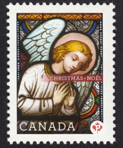 CHRISTMAS STAINED GLASS ART = stamp from souv sheet Canada 2011 #2490a MNH