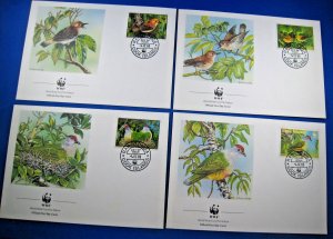 COOK ISLANDS 1989  -  #1016-1019  -  WWF SET OF 4 FDCs   MNH     (js)