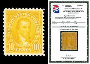 Scott 562 1923 10c Orange Monroe Perf 11 Mint Graded XF-Sup 95 NH with PSE CERT