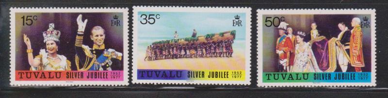 TUVALU Scott # 43-5 MNH - QEII Silver Jubilee