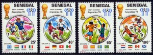 Senegal 1978 Sc#481/484 WORLD CUP ARGENTINA '78 Set (4) MNH