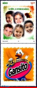 2532 MEXICO 2006 CHILDREN, THE FUTURE OF MEXICO, COMICS, STAMP AND LABEL MNH