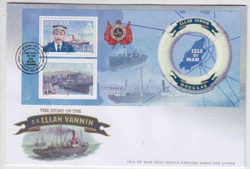 Isle of Man -  2008,  Ellen Vannin,  miniature sheet on FDC