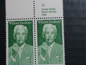 ​UNITED STATES-1987-SC# 2350  WILLIAM FAULKNER USA MNH BLOCK OF 4 HARD TO FIND