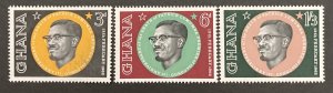 Ghana 1962 #118-20, Patrice Lumumba, MNH.