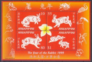 1999 Niuafo'ou 346-349/B22 Chinese calendar - Year of the Rabbits 5,00 €