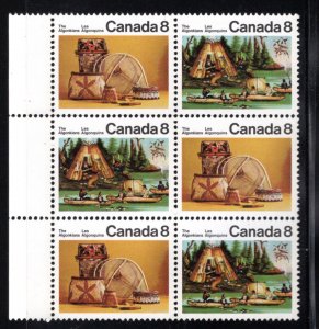 567ai, Scott, Canada, Algonkian Indians, F/HB, se-tenant block of 6, MNHOG