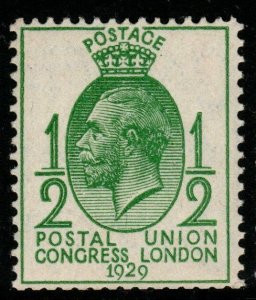 GB SG434wi 1929 PUC ½d GREEN WMK INVERTED MNH