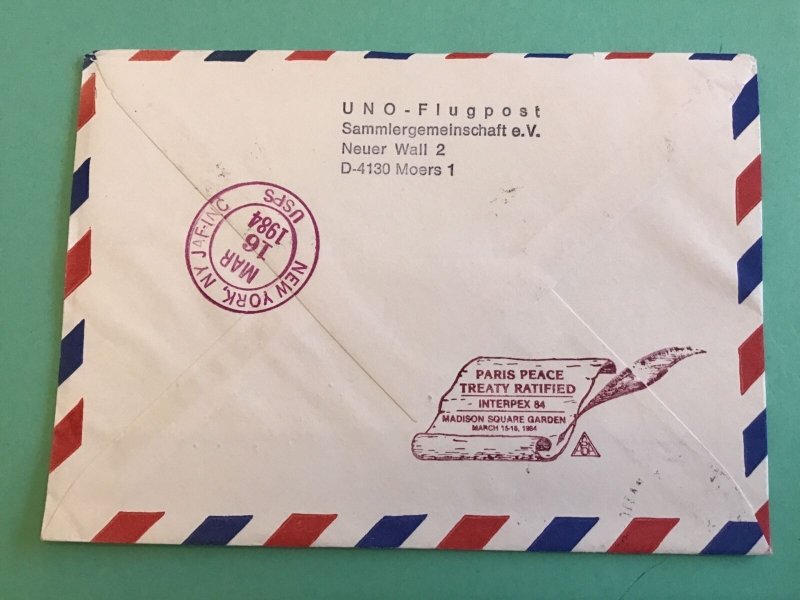 United Nations Flugpost Registered 1984  Air Mail Stamp Cover R42785 