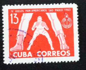 CUBA Sc# 784  PAN AMERICAN GAMES sports pan am Brazil 13c BOXING  1963 used