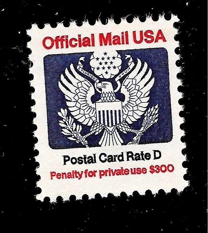 U.S 1983- 85  SC# O 138 - Postal Rate Card Official Mail  Mint NH - Crisp Color