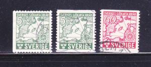 Sweden 348-350 Set U Maps
