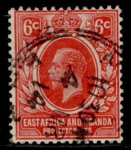 EAST AFRICA and UGANDA GV SG46a, 6c scarlet, FINE USED.