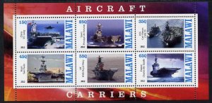 MALAWI - 2012 - Aircraft Carriers #2 - Perf 6v Sheet - MNH - Private Issue