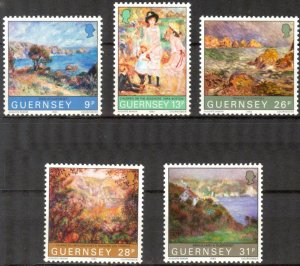 Great Britain /UK / Guernsey 1983 Art Paintings P.- A. Renoir Set of 5 MNH