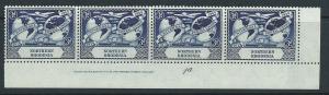 Northern Rhodesia  SG 51 MUH  Corner Bottom strip x4 Plat...