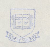 Meter cover USA 1974 Lux et Veritas - Light and Truth - Yale University - Hebrew