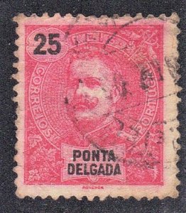 PONTA DELGADA, PORTUGAL SC# 20 USED 25r 1899