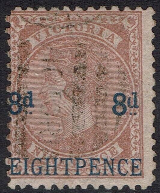 VICTORIA 1876 QV EIGHT PENCE ON 9D USED