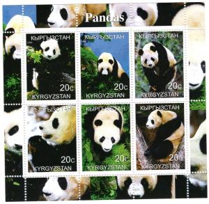 Kyrgyzstan Sheet/6 -Panda Bears #00panda1-6