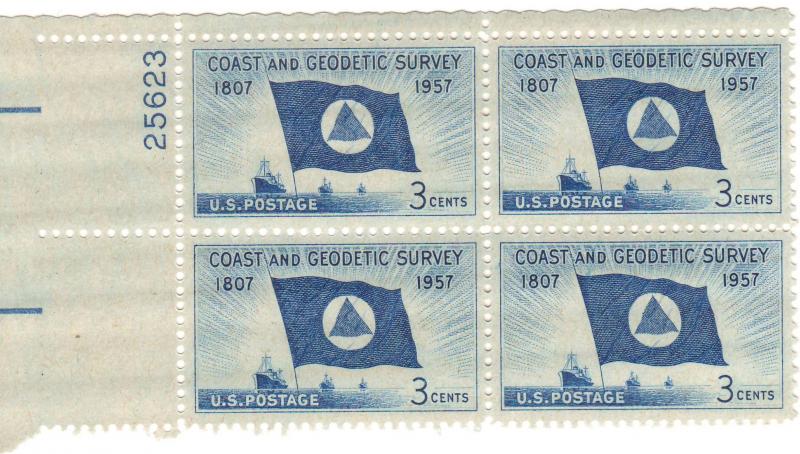 1088: Coast and Geodetic Survey - Plate Block - MNH - 25623-UL