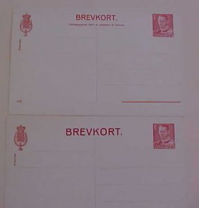 DENMARK POSTAL CARDS MINT #227,229  cat.$80.00