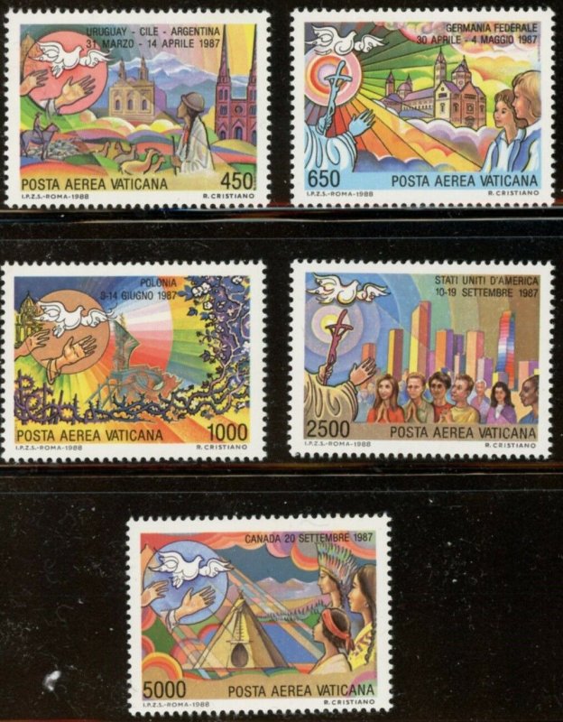 Vatican City Sc# C83-C87 MNH Complete Set Papal Journeys 1986