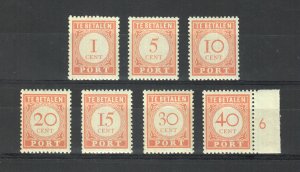 Netherlands Indies Scott #J25A-J37A MH Note