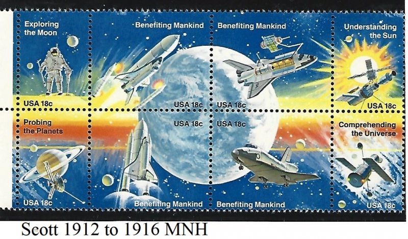 Scott 1912 to 1916 Space exploration- MNH