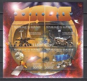 Burundi, 2012 issue. Space Mission Vehicles, MARS sheet of 4. ^