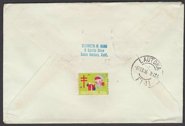 USA 1955  cover with nice franking to LAUTOKA, FIJI.........................L972