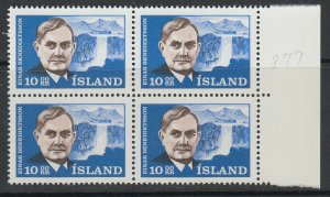 Iceland, Scott 377, MNH block of four 