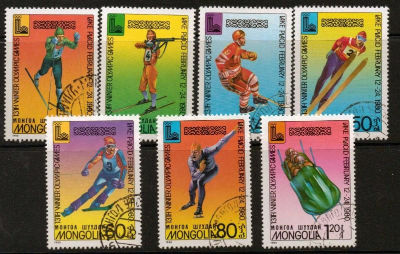 MONGOLIA SG1250/56 1980 WINTER OLYMPIC GAMES F/USED