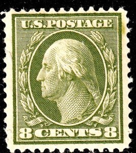 #337 US 8 CENT OLIVE GREEN WASHINGTON-MINT-PREVIOUSLY HGD-FINE-VF