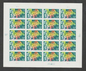 U.S. Scott #3832 Monkey - Chinese New Year Stamps - Mint NH Sheet - UL Plate