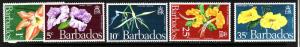 Barbados-Sc#348-52 - unused NH set-Flowers-1970-