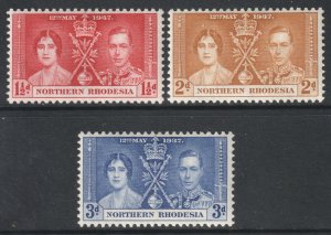 Northern Rhodesia Scott 22/24 - SG22/24, 1937 Coronation Set MH*