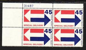 US Special Delivery Arrows E22 Plate Block MNH VF  S719