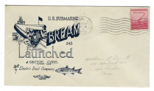 VEGAS - 1943 Submarine Bream Launch Hebditch Cover - Groton, CT - FD251