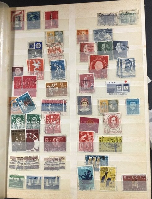 Worldwide Stamp Stock Book Lots of Very Nice US + Glass Scenes
