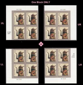 US 3756A American Design Toleware 5c plate block S2222222 (2007 date) MNH 2008