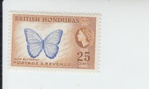 1953 British Honduras QEII Blue Butterfly (Scott 151) MH