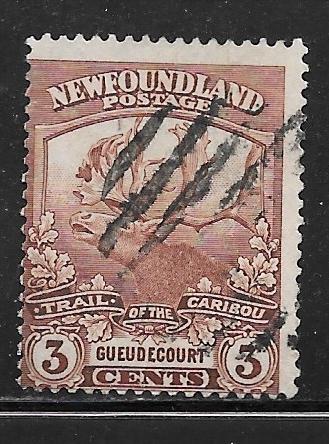 Newfoundland 117: 3c Cariboo, used, AVG