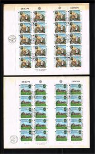 1980 - Europe CEPT FDC Great Britain-Isle of Man Mi.164-165 x 20 - 2 sheets -...