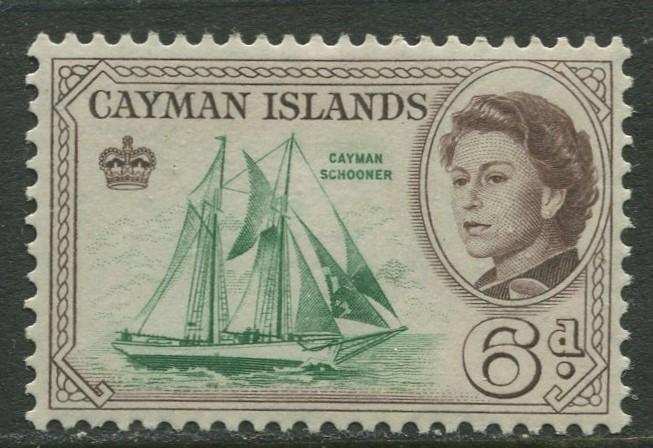 Cayman Islands - Scott 160 - QEII Definitive -1962 - MVLH- Single 6d  Stamp