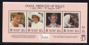 Thematic stamps SOLOMON IS 1998 DIANA SHEETLET OF 4 mint