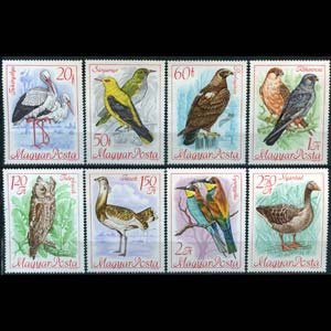 HUNGARY 1968 - Scott# 1889-96 Birds Set of 8 NH