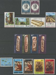 SAMOA Sc#337//355 1970-72 Five Different Complete Sets OG Mint NH
