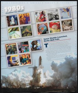 US #3190 33c 1980s Space Shuttle Sheet, VF mint never hinged, fresh !