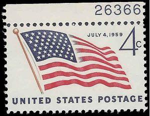 #1132 4c 49-Star American Flag 1959 Mint NH